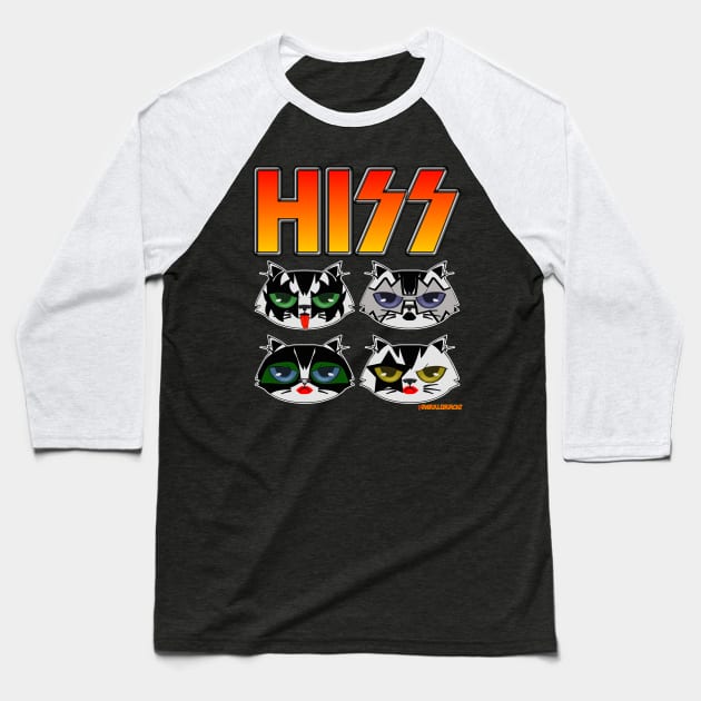 HISS Baseball T-Shirt by darklordpug